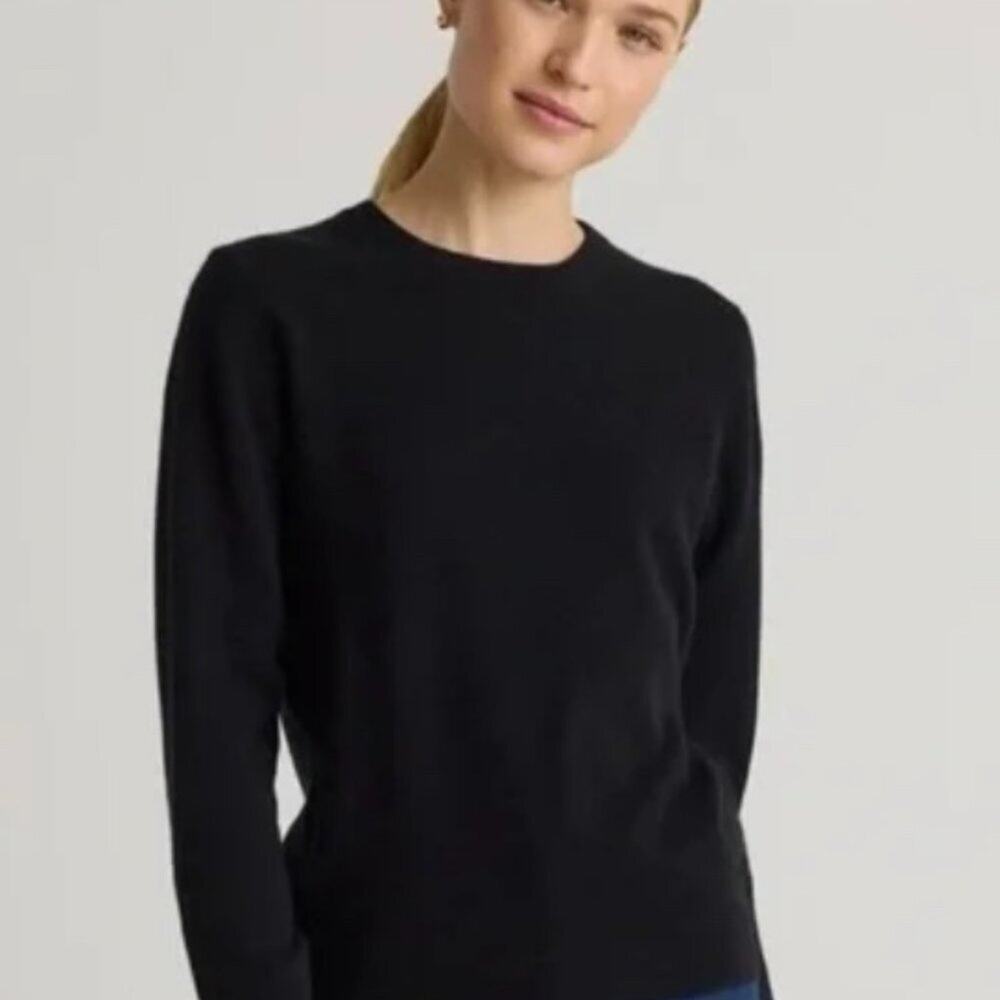NEW! Quince 100% Mongolian Luxury Cashmere Crewneck Pullover Sweater Black S #39
